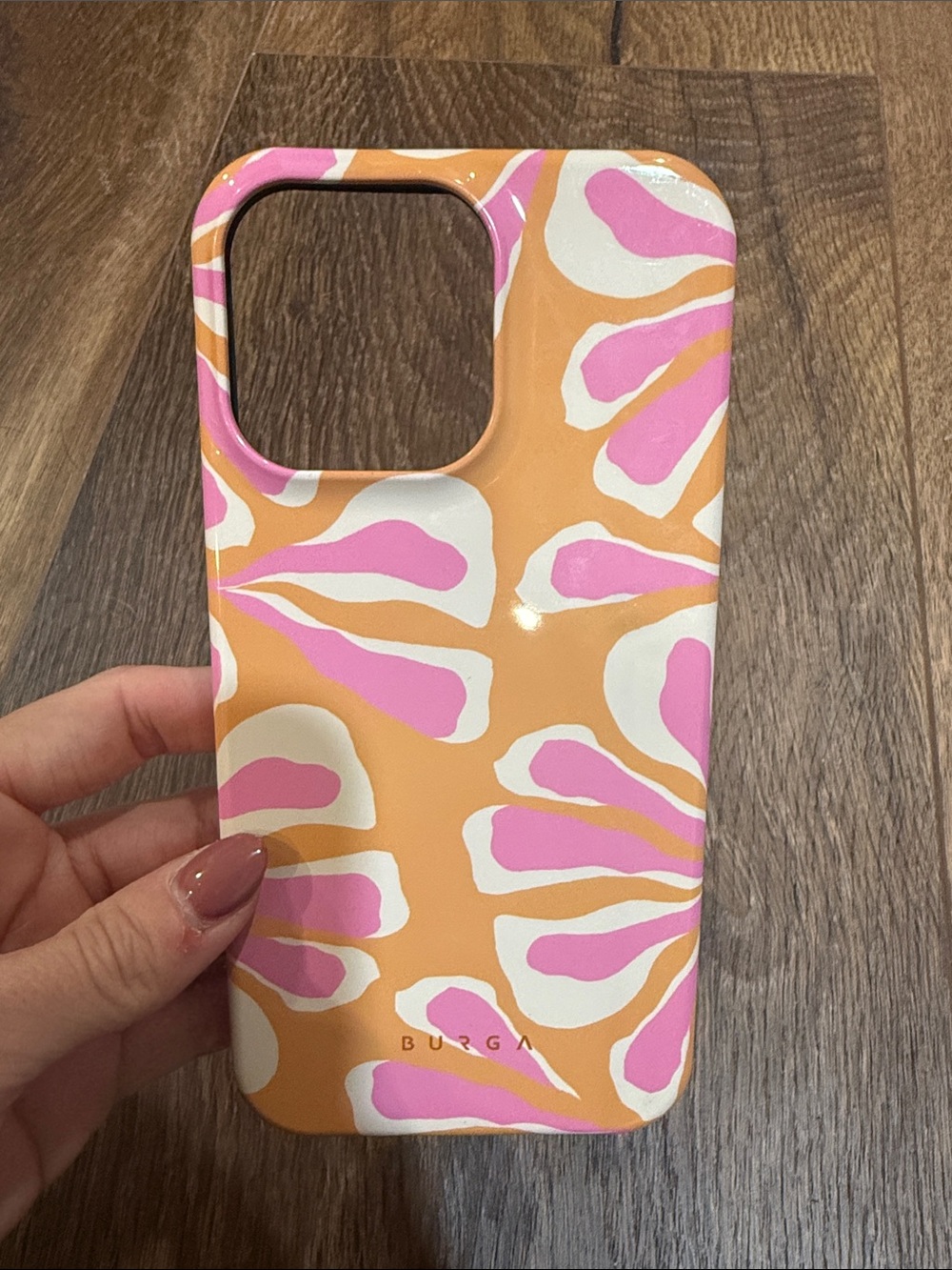 Burga iPhone 15 pro max Pink & Peach Graphic Snap-On floral Phone Case